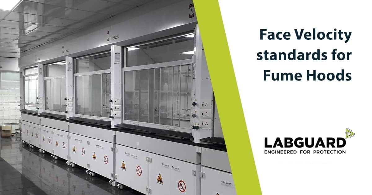 The face velocity standards/requirements for fume hoods