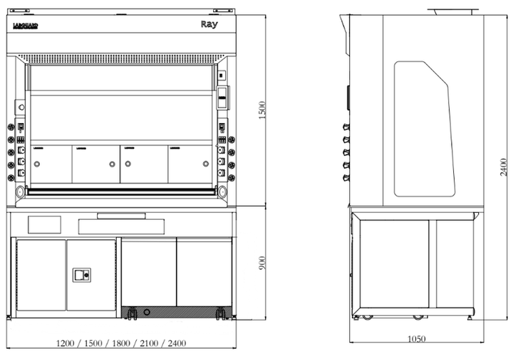 Ray front and side elevation drawing Ray front and side elevation drawing